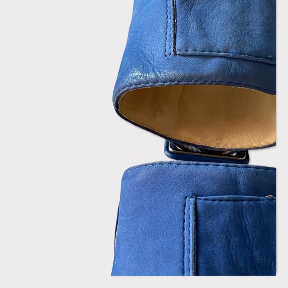 Nine West Blue Suede Ankle Strap Wedge Sandal size 6.5 - Picture 4 of 6